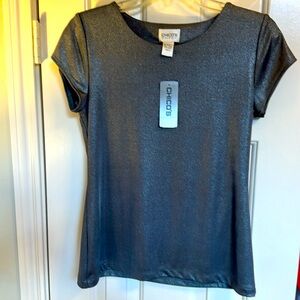 Chico’s Travelers Metallic Liquid Shimmer Top